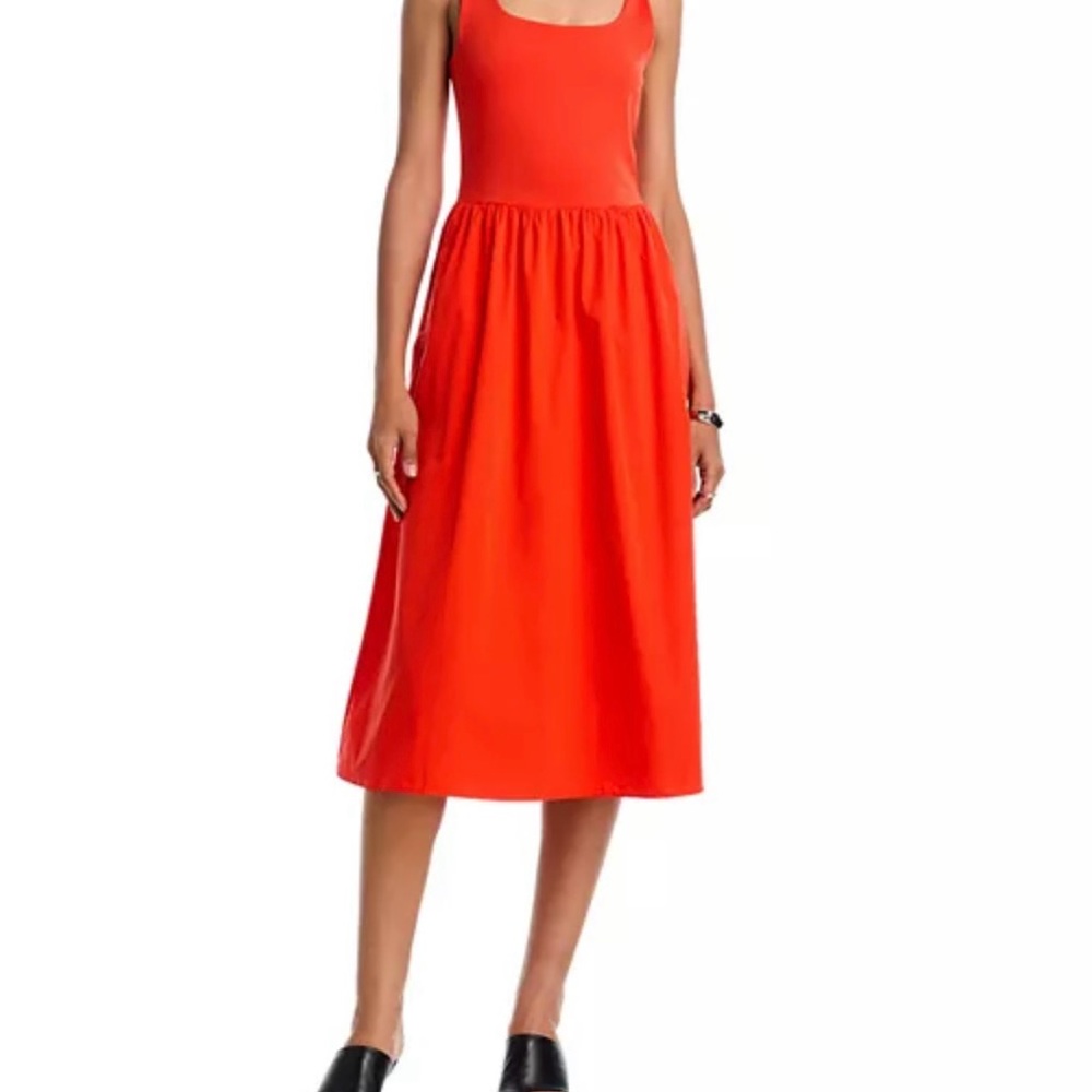 SPANX Red Sleeveless Midi Dress